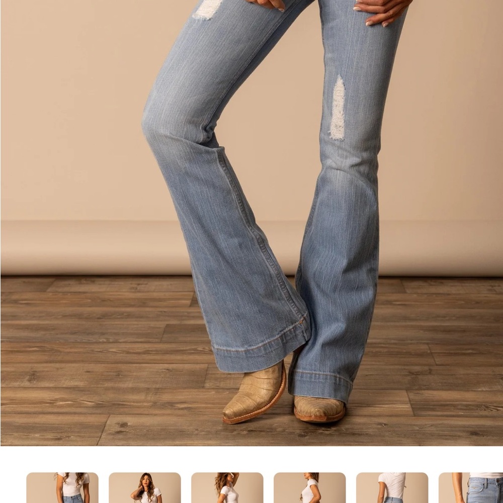 Kimes Ranch Light Blue Flare Jeans - Picture 9 of 10